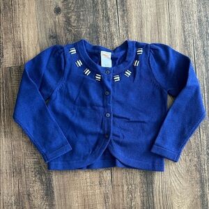 Gymboree Blue Button Down sweater with Embellishments